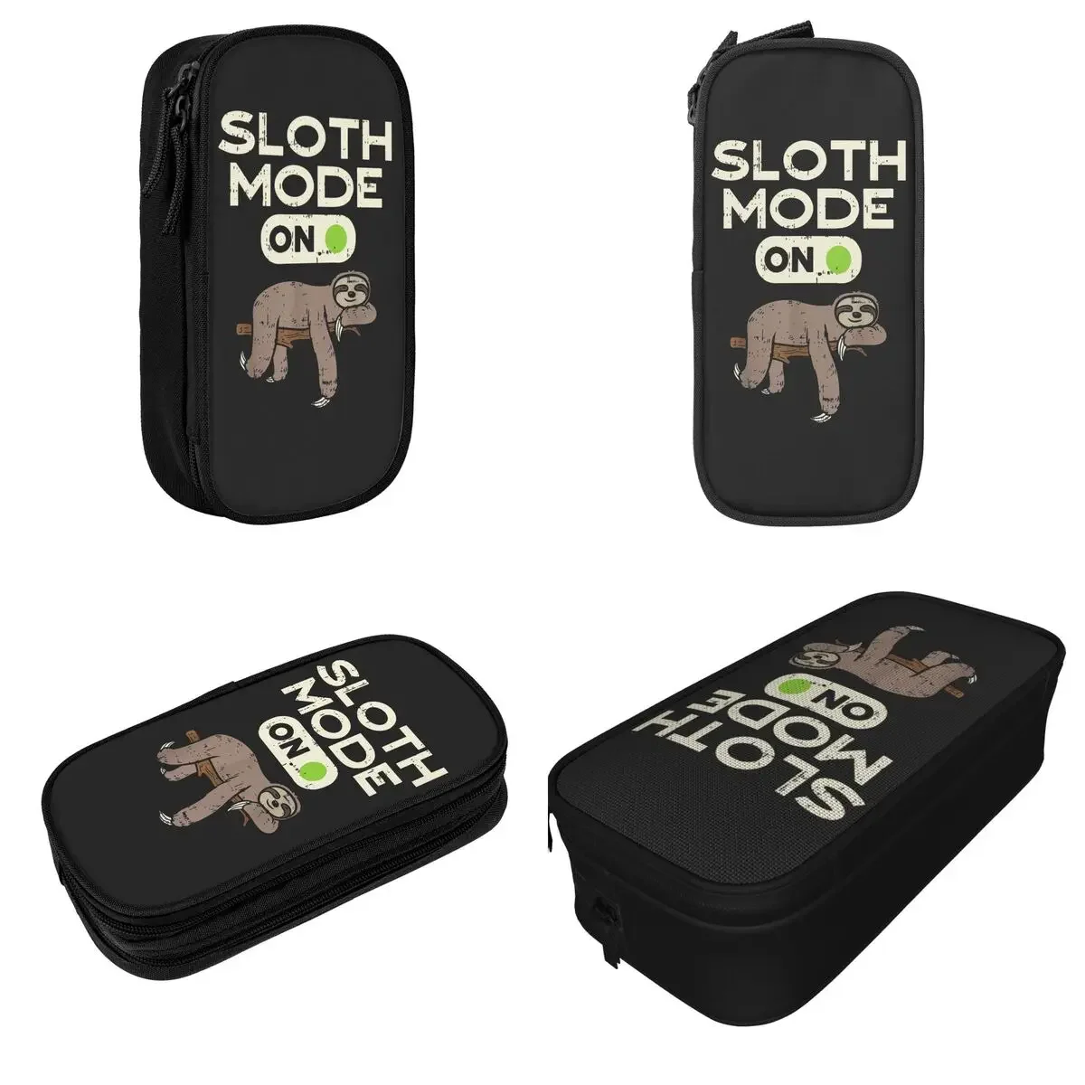 Sloth Mode On Funny Lazy Sleep Animal Lover Pencil Cases Pencilcases Pen for Student Big Capacity Bag School Supplies Stationery