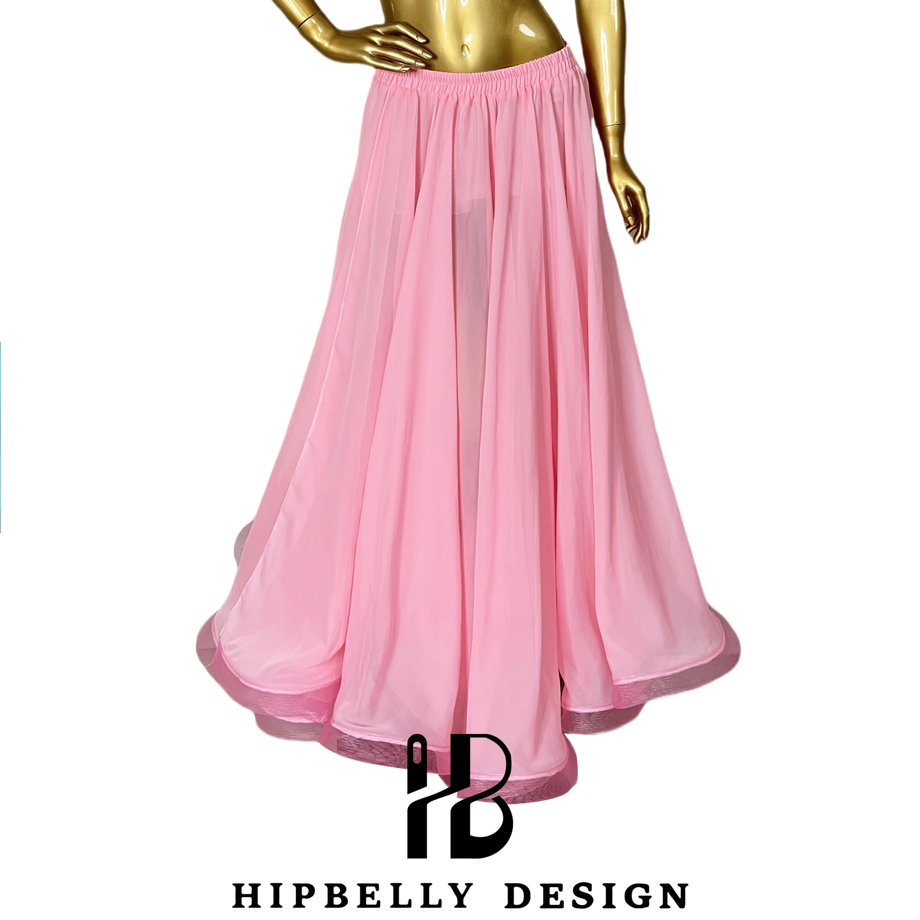 تنورة الرقص الشرقي الشيفون مزدوجة الشق الأذن تنورة الشاش تنورة عالية الشق تنورة للنساء الكبار أداء ممارسة اللباس وتتسابق