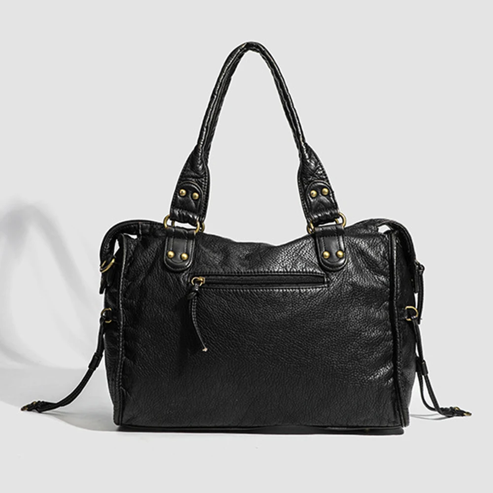 

Кожаная женская сумка через плечо в стиле ретро с карманами, сумка через плечо, сумка-шоппер с верхней ручкой для ежедневного использования