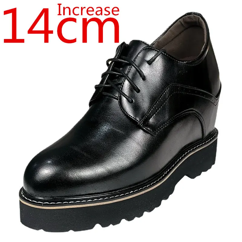 Extra-high Men\'s Shoes 14cm Elevator Rare Inner Height-enhancing Wedding Leather Shoes Ultra-high Heels Business Stage Shoe Male