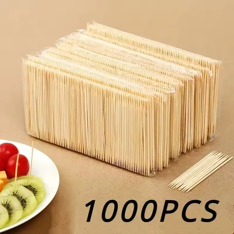 1000PCS Disposable Dual Head Cleaning Household Toothpick Natural Bamboo Wood Toothpick Fruit Cut Companion Teeth Cleaning Tool