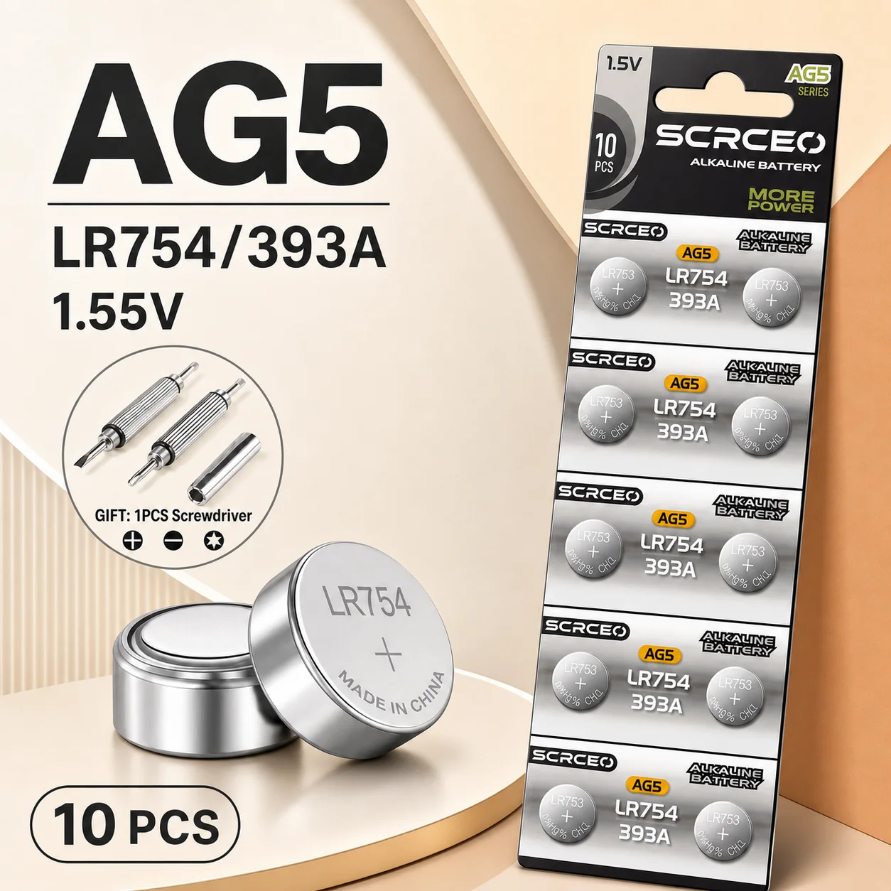 Alkaline Button Cell Battery LR754 1.5V 10-50PCS AG5 393 SR754 193 LR48 Replacement for Watch Calculator