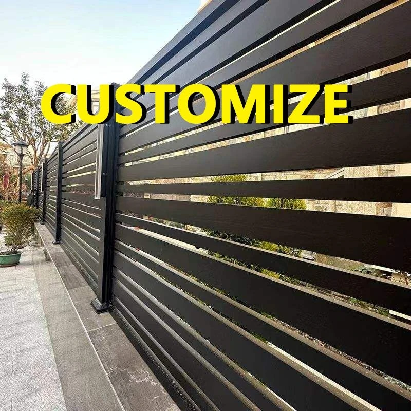 Any Size Custom Aluminum Modern Privacy Fence Weatherproof Rust Resistant All Purpose Outdoor Villa Residential Garden Shelter