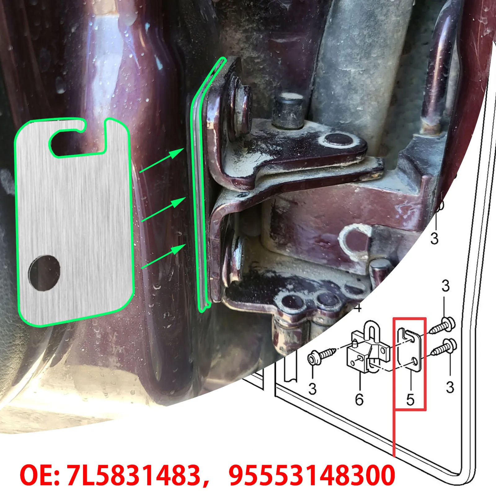 Car sagging Door Hinge Alignment Washer Plate For VW Audi A4 A6 Skoda Octavia Seat Golf Jetta Touareg Mk1 Shim Pad Repair kit