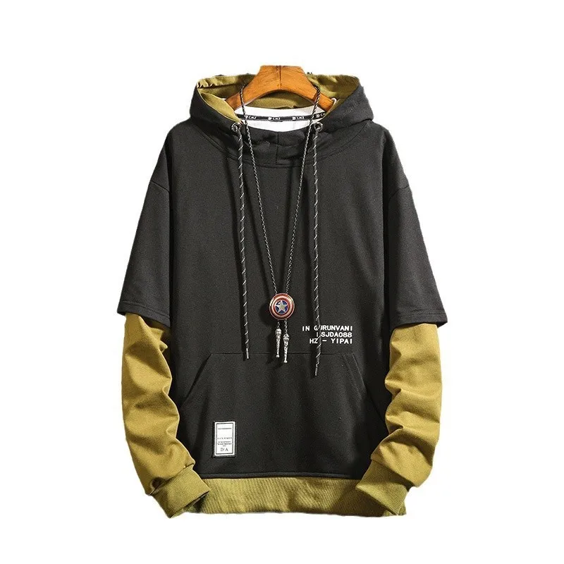 

2025 Spring Autumn Men Hoodies Fashion Men Streetwear Sweatshirt Patchwork Hoodie Letter Print Quality Jogger Pullovers Hoody