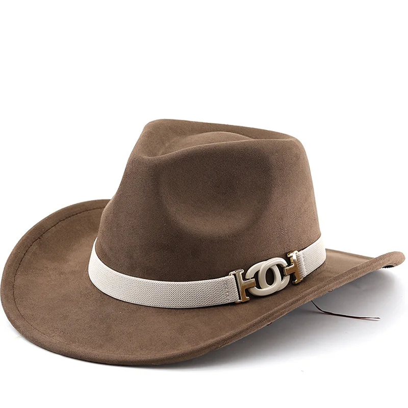 New Suede Xizang Style Western Cowboy Soft Cloth Horseback Riding Felt Hat For Men And Women