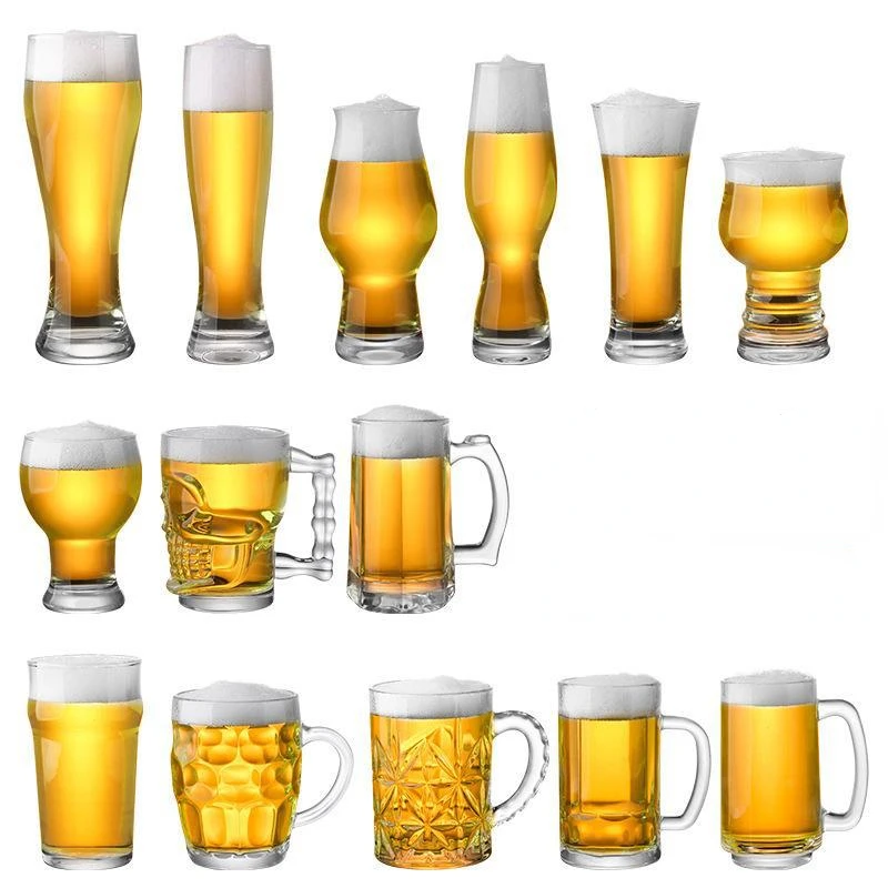 260ml/400ml/490ml/500ml Beer Cup Household Glass Craft Brewing Creative Wine Cup Exquisite and Large Capacity Botella De Agua