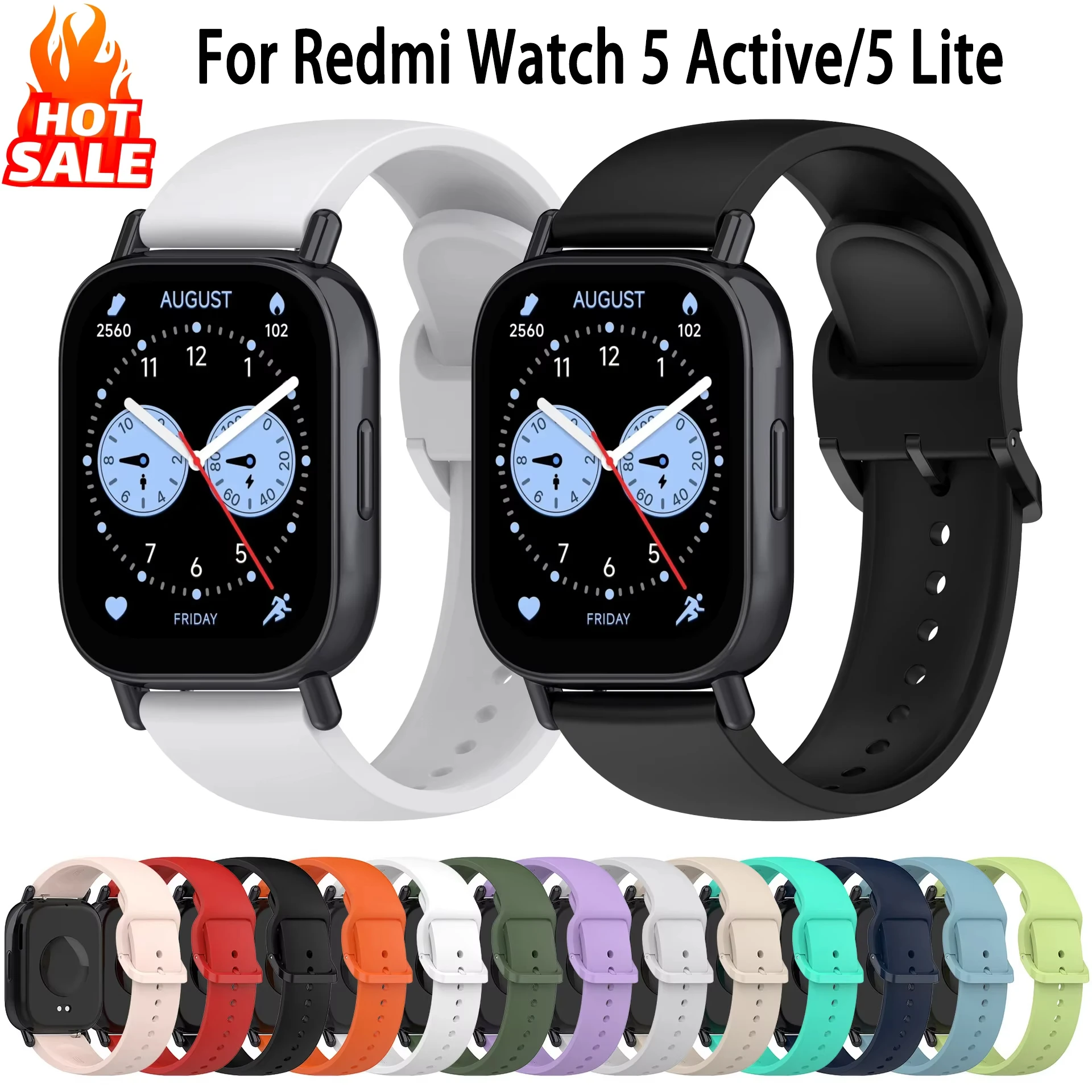 Original 1:1 Silikonarmbänder für Xiaomi Redmi Watch 5 Active/5 Lite, Zubehör, Sportarmband, Armband für Redmi Watch 5 Active. – Detail 14