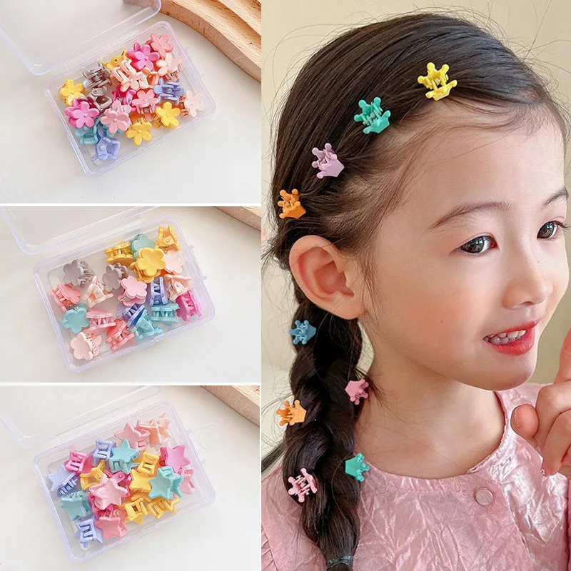 ncmama 20Pcs/set Fashion Matte Plastic Mini Hair Claw Clips For Women Girls Solid Hair Pin Barrettes Kids Headwear Accessories