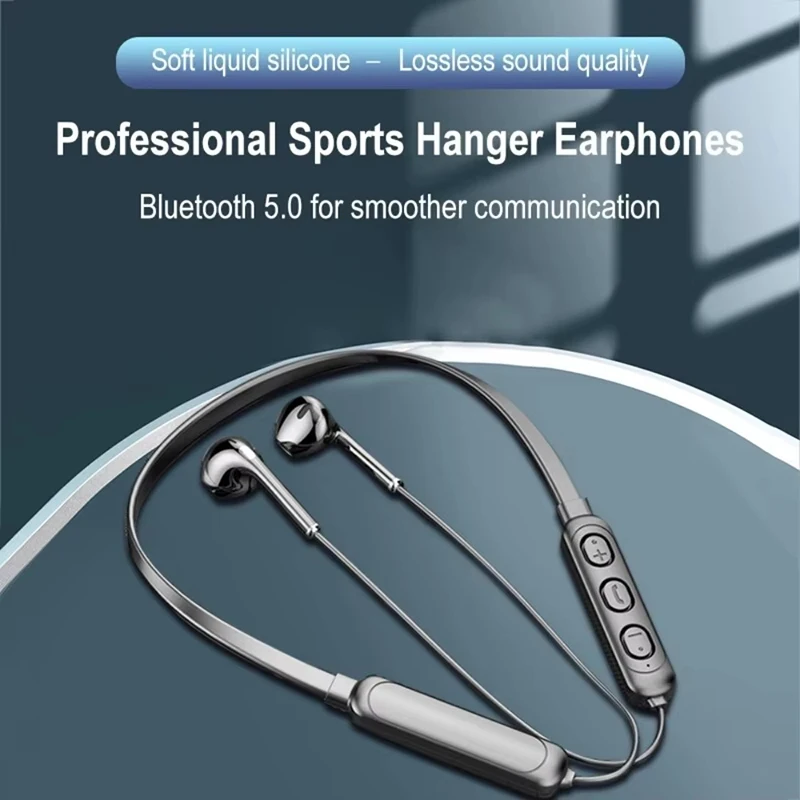 Wireless 9D Bluetooth Headset Neck Hanging Stereo Noise Reduction Universal 5.0 In Ear Sports Headset Microphone For Smart Phone