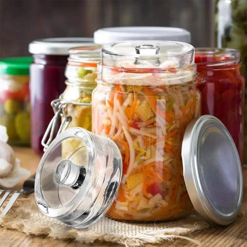 Wide Mouth Fermentation Weight Lid Household Small Glass Fermenting Weight Jars Cover Kitchen Sealed Storage Container Lids