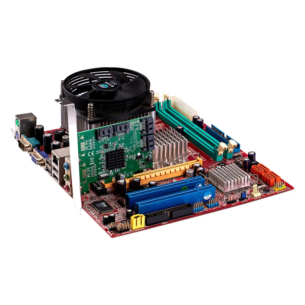 AEF7-Pcie 4 Ports 6G SATA 3.0 Controller Card Marvell 88SE9215 Non Raid Pcie 2.0 X1 Expansion Card With Low Profile Bracket