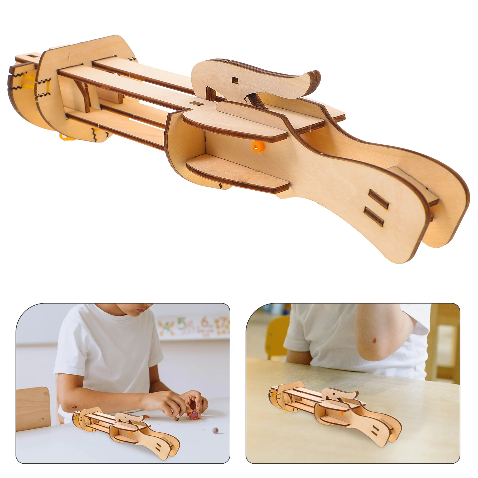 

Puzzle Aircraft Transmitter Child Pupils Toys Plane 3030X800X670CM Wood DIY Assemble Paper Launcher Simulated Model