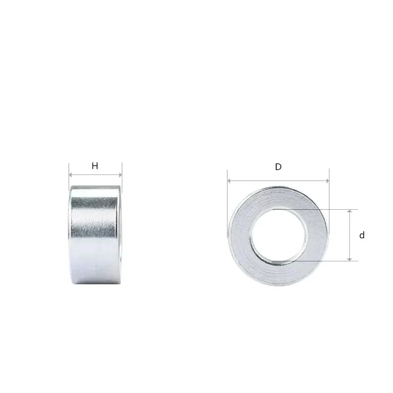 Beicai 3pcs D8.2 D12.2 Aluminum Bushing Gasket D24mm Flat Washer Metal Shaft Sleeve Round Hollow No Thread Standoff Spacer