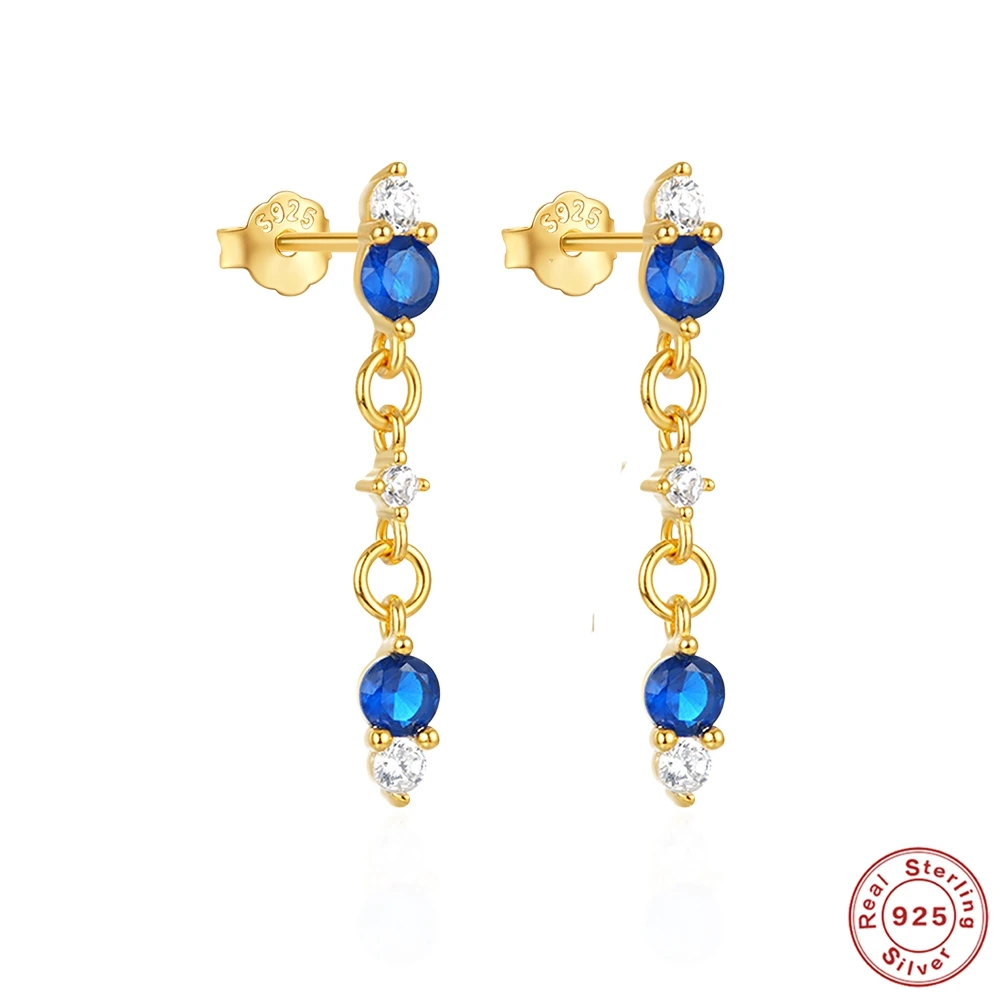 Aide 925 Sterling Silber grün Quaste Zirkon Ohren tropfen Ohrring für Frauen rund weiß cz 18 Karat Gold Farbe Party Ohrringe Schmuck