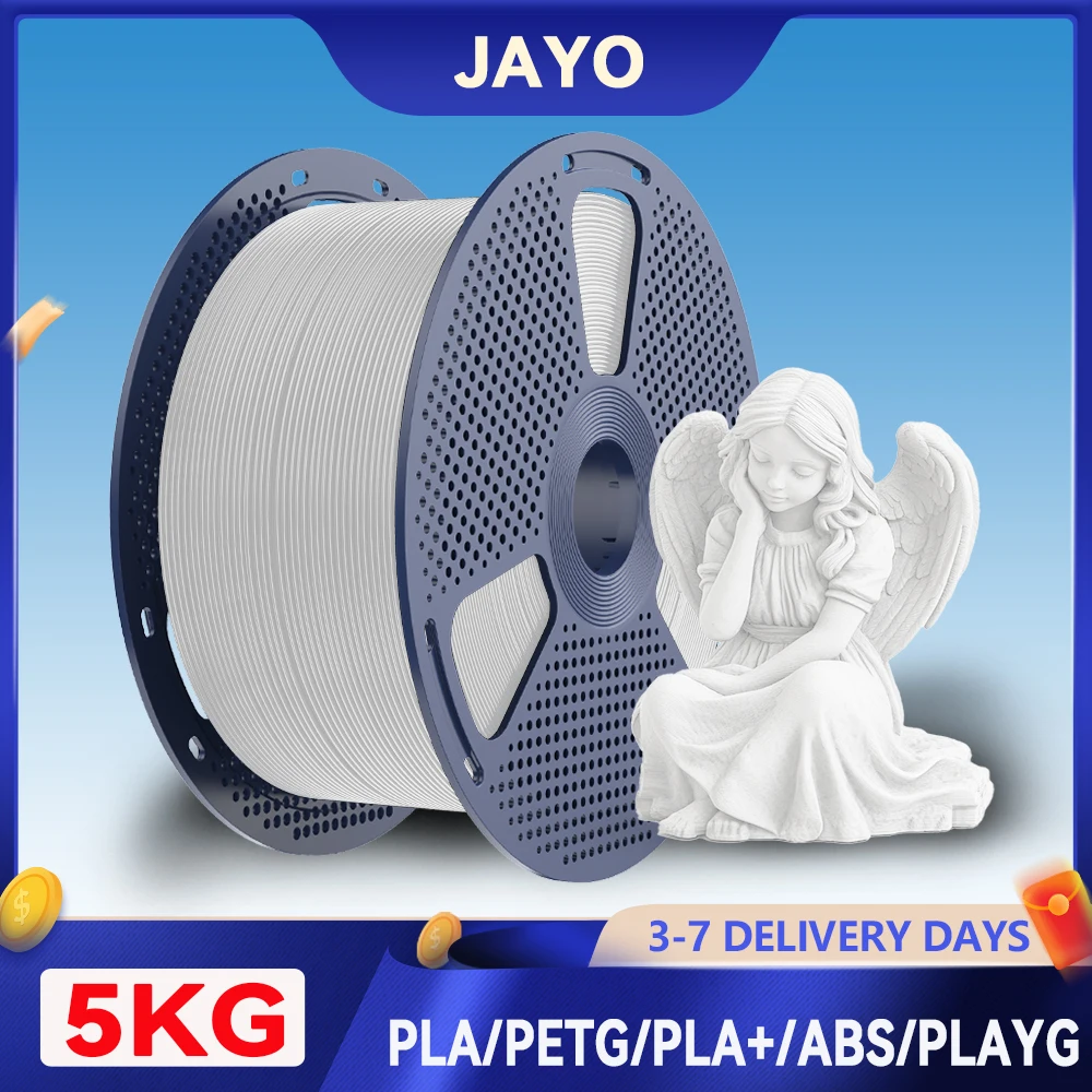 

JAYO 5KG PETG/PLA/PLA PLUS/ABS/ PLA Matte 3D Printer Filament 1.75mm Large Spool 100% No Bubble non-toxic 3D Printing Materials