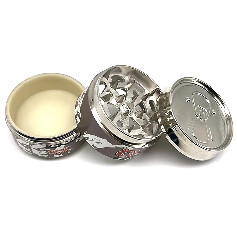 50mm Sticker Print Zinc Alloy Metal Herb Grinder Tobacco Smoke Spice Crusher Mill Shredder Roller Tool Rolling Accessories