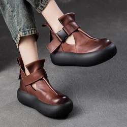 Botki damskie platforma Pu skórzane trampki mieszkania Casual Winter New 2024 Trend Oxford Shoes kobieta Chelsea Boots Sport Zapatos