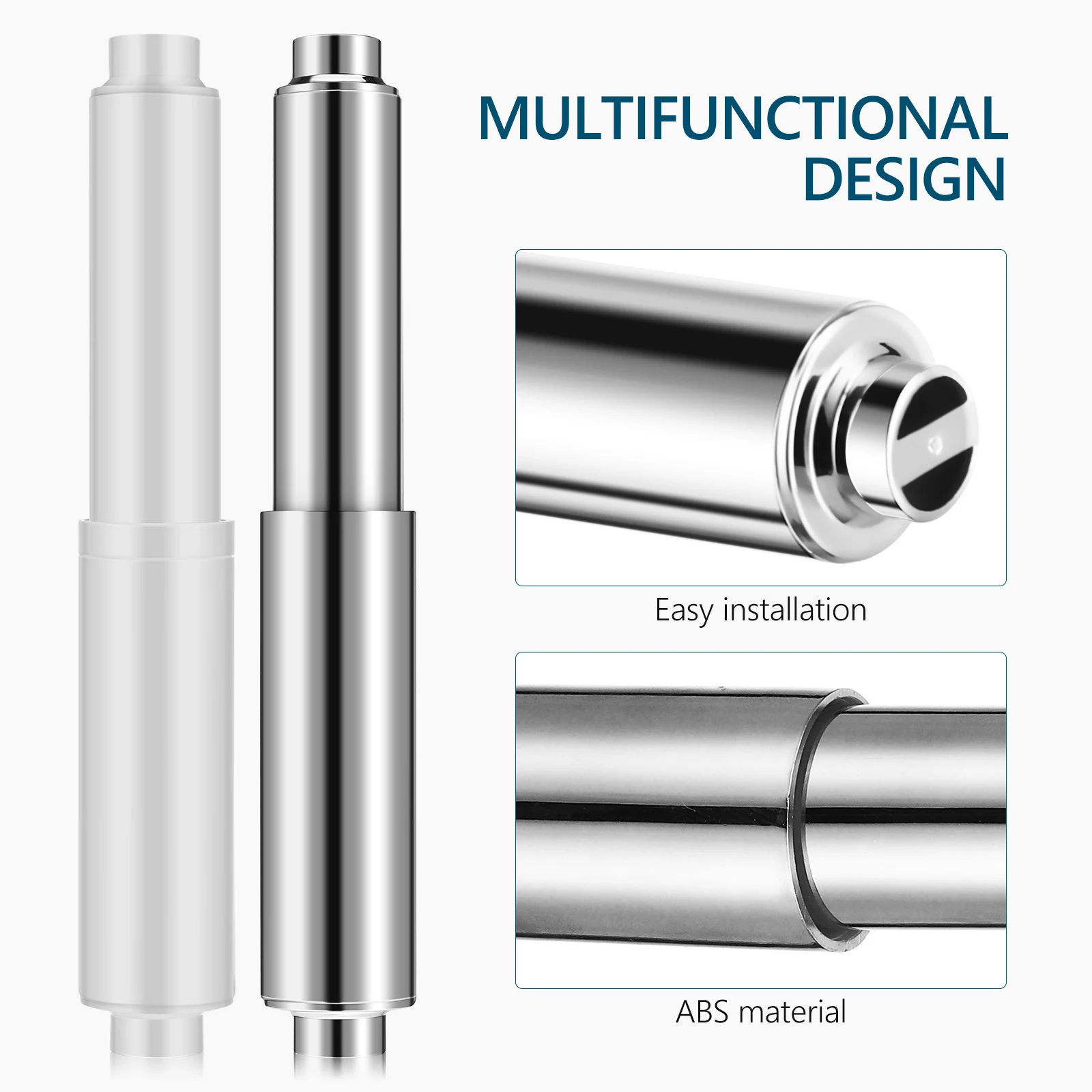 

6 Pcs Paper Towel Shaft 3 Silver 3 White ABS 16cm Toilet Paper Holder Replacement Rod Universal Fit Long Lasting