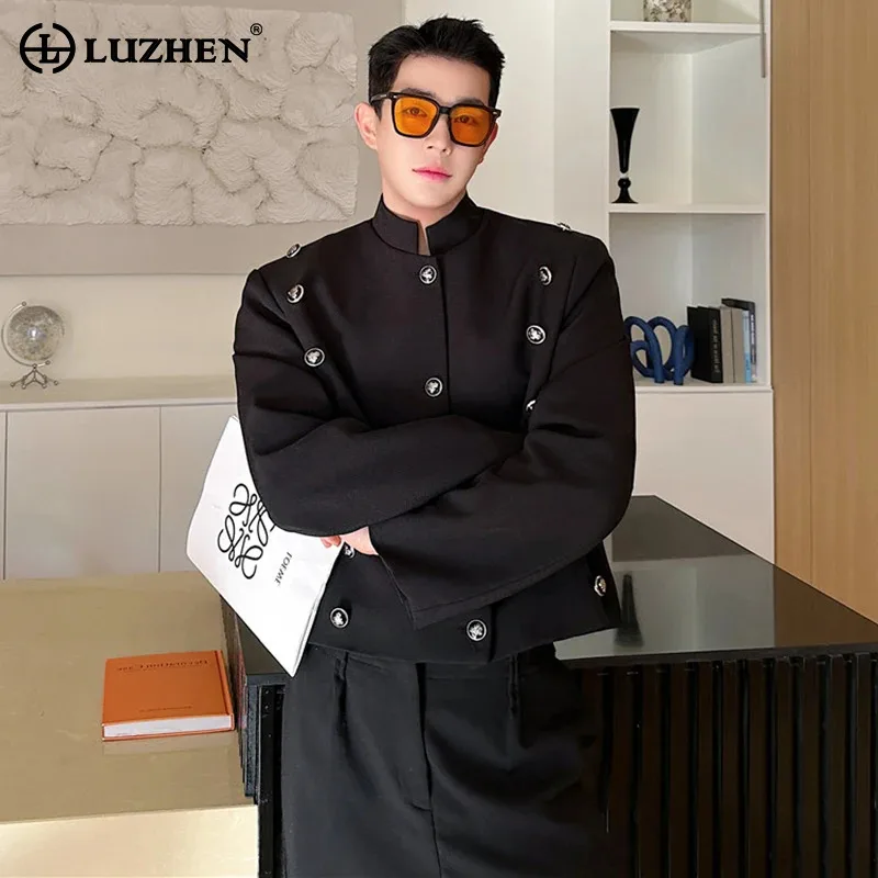 

LUZHEN 2024 Spring New Trendy Buttoned Decorate High Street Niche Design Casual Outerwear Men's Stylish Original Jacket LZ3050