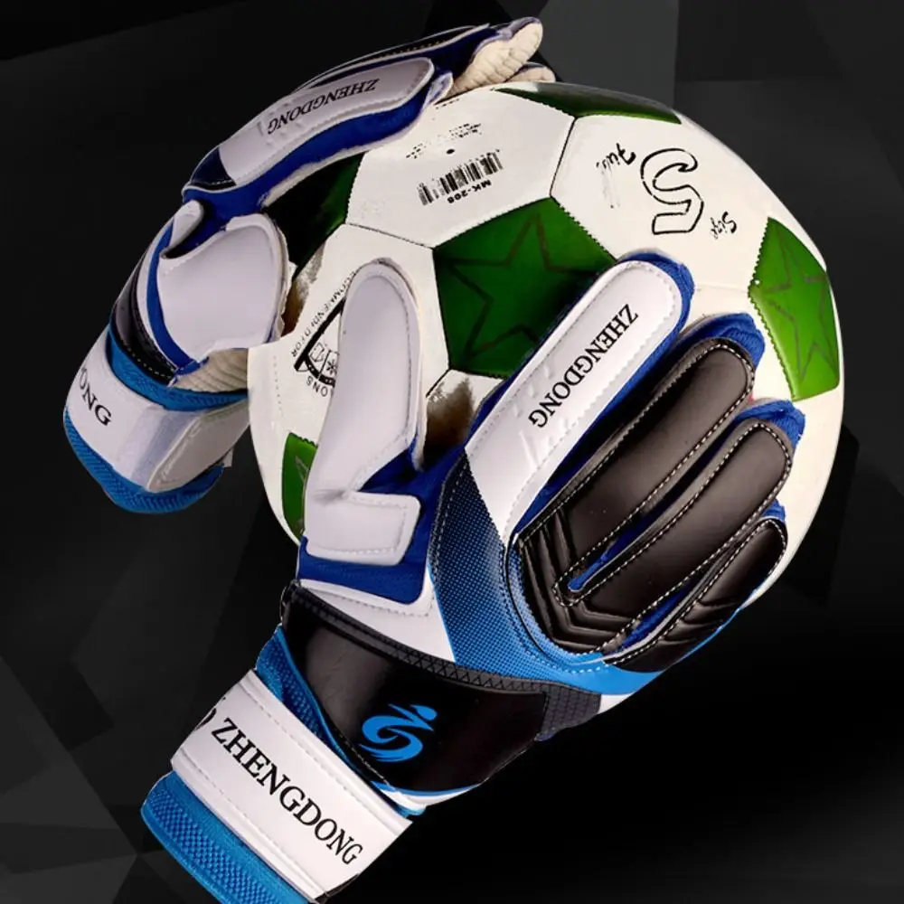 耐摩耗性サッカーグローブ 優れた厚いラテックス製ゴールキーパートレーニンググローブ カラフルな滑り止めサッカートレーニンググローブ