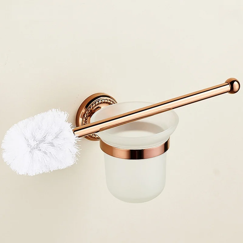 Brass Toilet Brush Holder Bathroom Shelf Rose Gold Paper Holder Towel Bar Soap Holder Towel Rack Towel Hook Bathroom Hardware - view 5