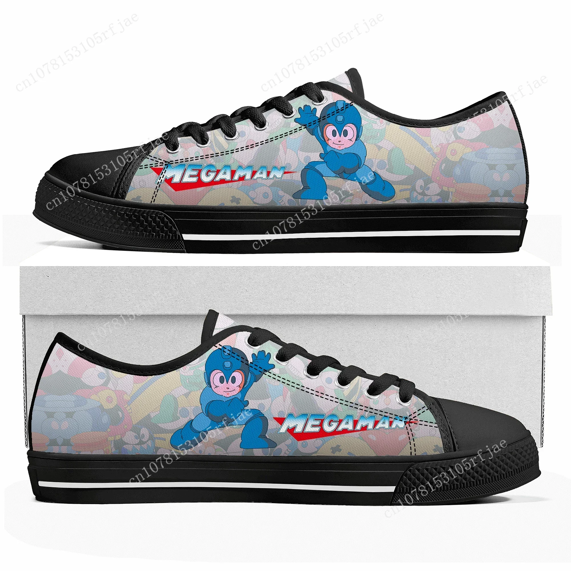 Mega Man Megaman Custom Low Top Sneakers Cartoon Game Womens Mens Teenager Shoes Casual Tailor Made Canvas Sneaker