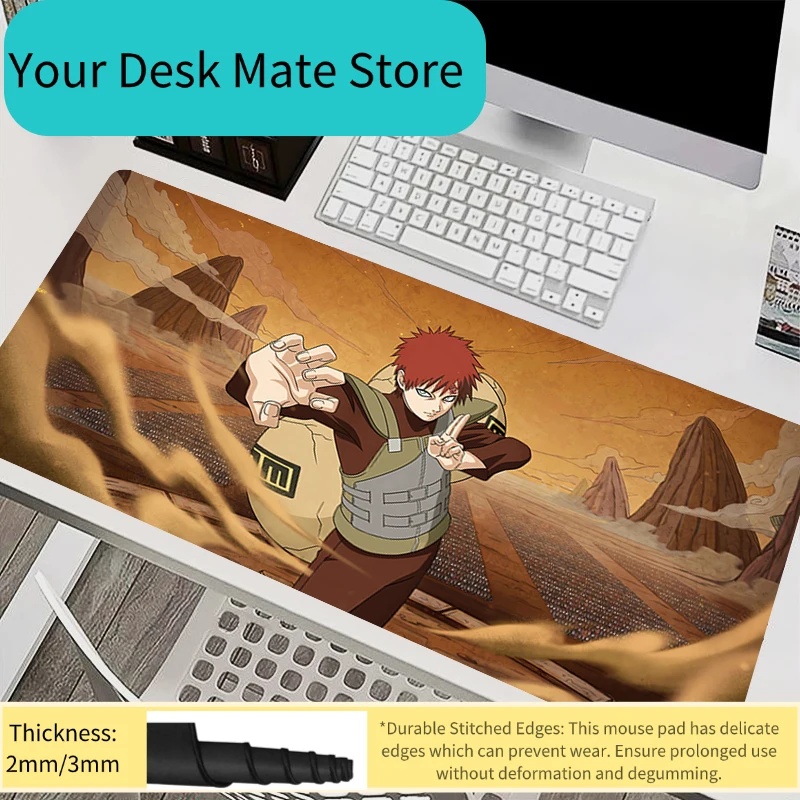

Коврик для мыши, аксессуары для ПК, коврик для клавиатуры, офисный настольный коврик, противоскользящий HD-коврик для мыши, резиновый коврик для планшета, игровой удлиненный коврик Naruto Gaara
