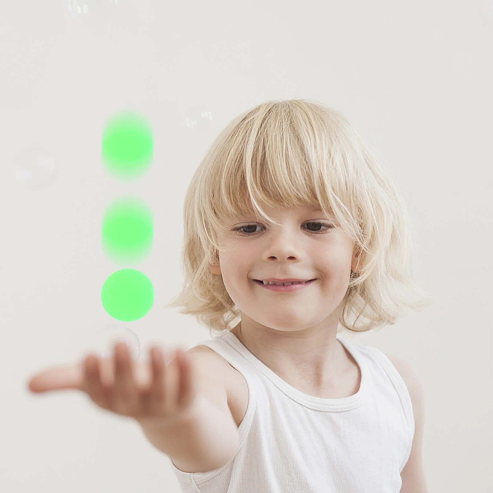 

12Pcs Glow in Dark Ball 28Mm Luminous Solid Color Elastic Synthetic Rubber Bounce Kids Party Halloween Christmas Fun