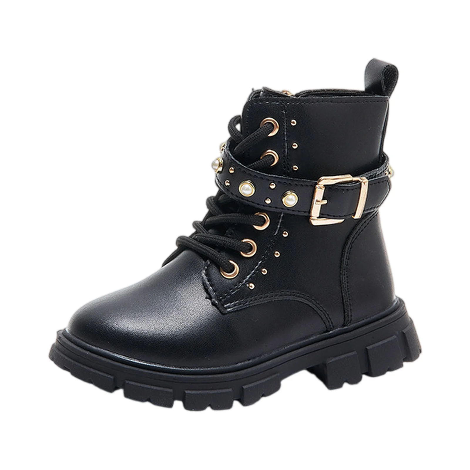 

Children Soft Soled Leather Shoes Girl Short Boots Autumn Winter British Style Older Children Leather Boots Children Short Boots