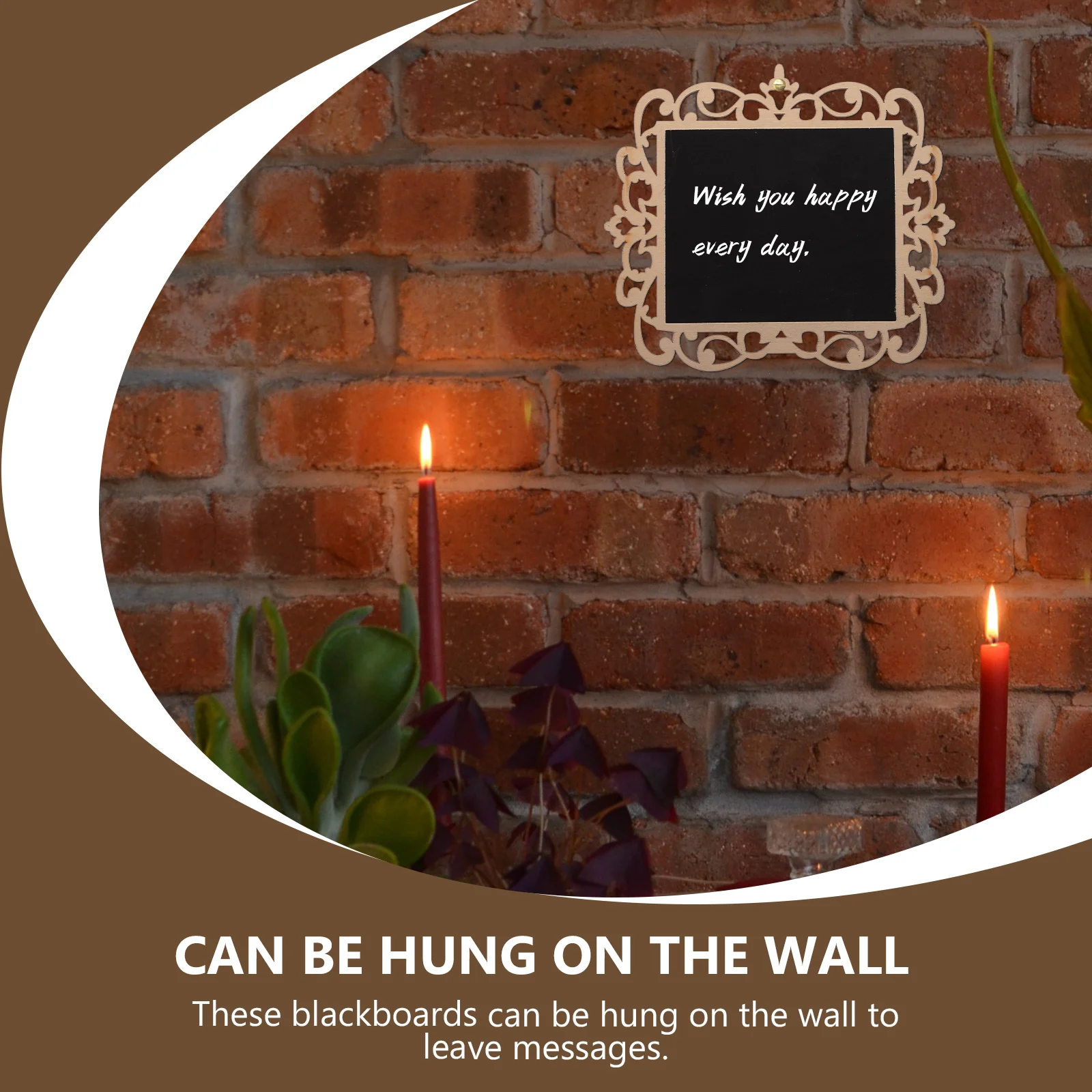 

3 Pcs Small Wooden Blackboard Pendant Rustic Decor Message Ornament The Sign Geometric Chalkboard Hanging Craft