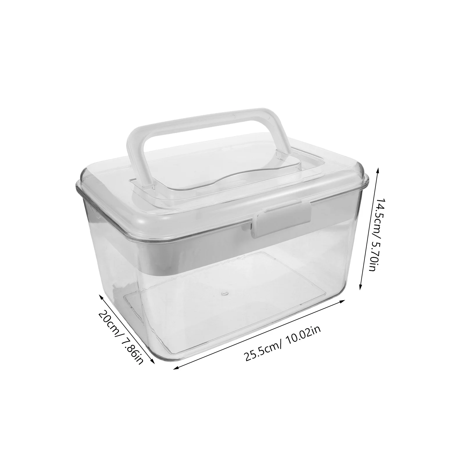 Portable First Aid Box Transparent Plastic Medicine Storage Container Handle For Home Travel Emergency Medication