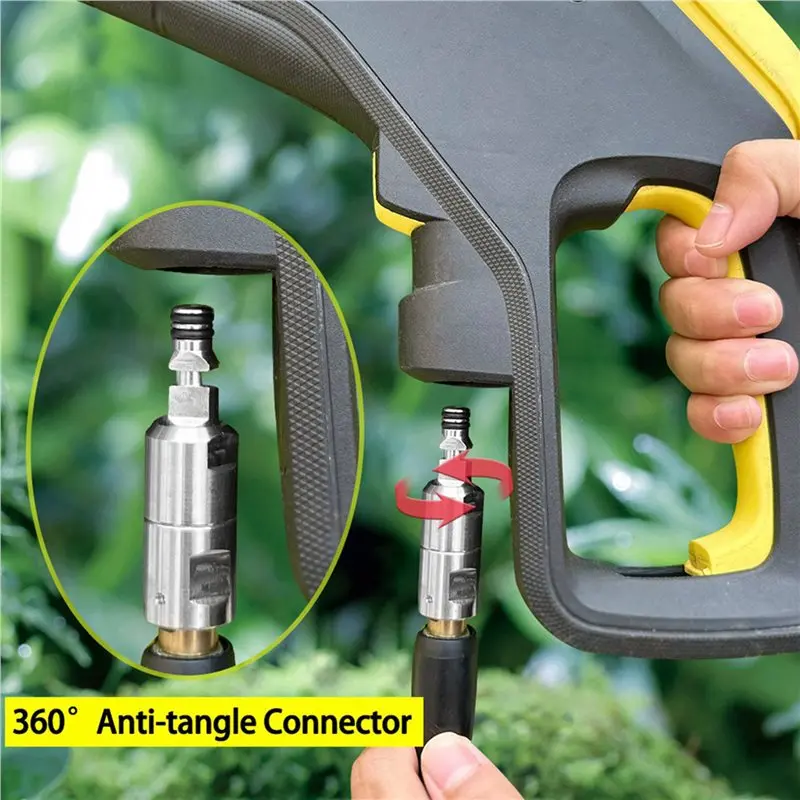 Compact 2X High Pressure Washer Pipe Connector Pressure Hose 360 Degree Rotation Connector Anti-Tangle Swivel For Karcher K