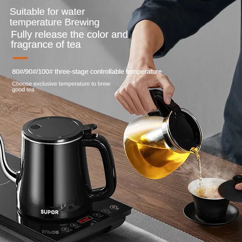 SUPOR Automatic Water Supply Kettle Glass Health Pot Tea Stove Set Electric Kettle with Tea Tray SW-08C07 220V