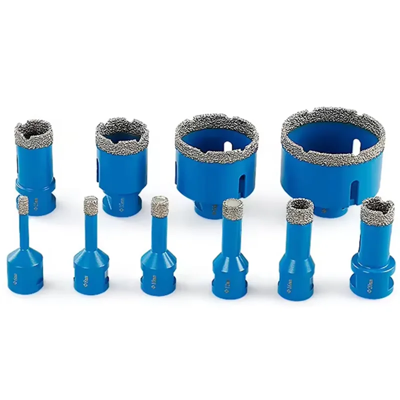 AS60-10Pcs Brazed Dry Drill Bits Kit M14 Thread Diamond Drill Bit Hole Saw Set  Tile Marble Stone Hole Opener