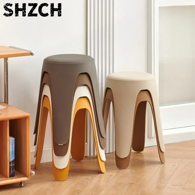 Web Celebrity Thickened Macaron Table Stool Household Stacked Living Room Stool Sedentary Comfortable Nordic Chair
