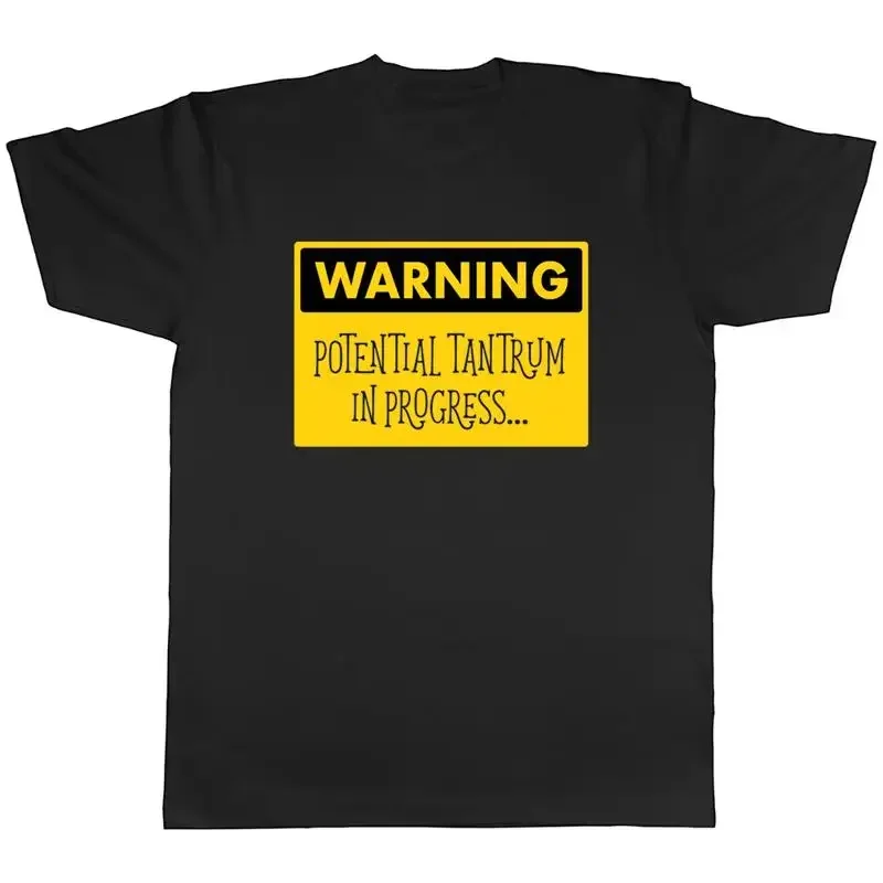 Warning Tantrum Mens TShirt Tantrum in Progress Funny Unisex Tee Gift