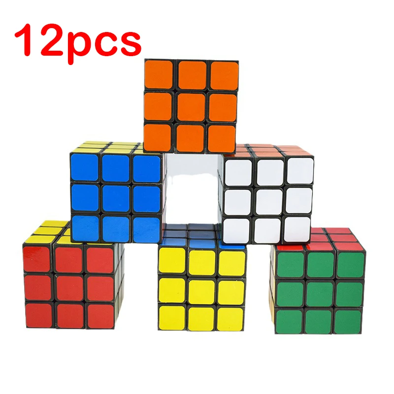 

12pcs 3cm Funny Mini Cube Kids Birthday Party Toys Smooth Speed Magic Cube Children Early Educational Puzzle Party Favors Gifts