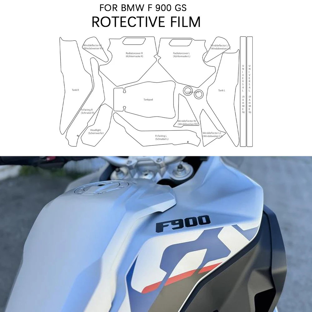 

For BMW F 900 GS Adv 2024 New Motorcycle TPU Body Protection Sticker F900 GS Accessories PPF Parts Complete Paint Protection Set