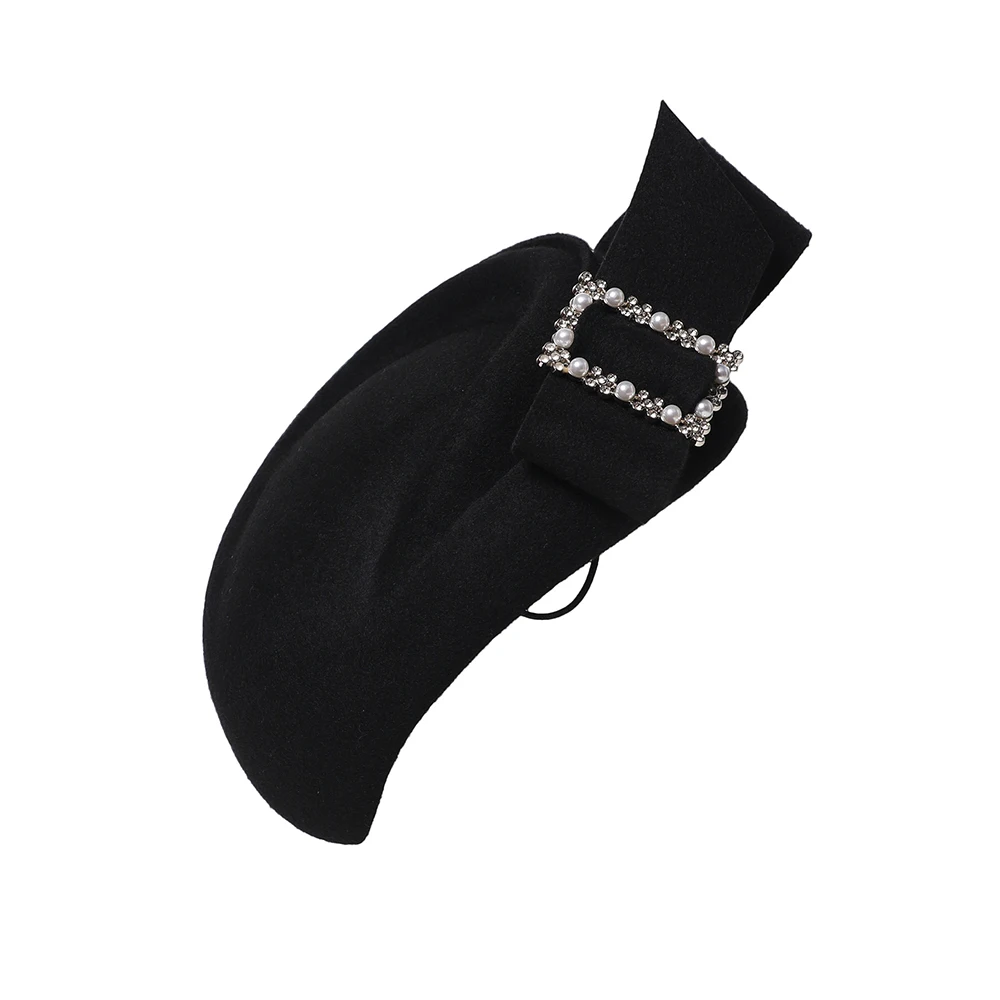 

Элегантная шерстяная шляпка-пилбокс FS с жемчугом, черная, для женщин, винтажная, для церкви, формальная, федора, шапочка, шляпа