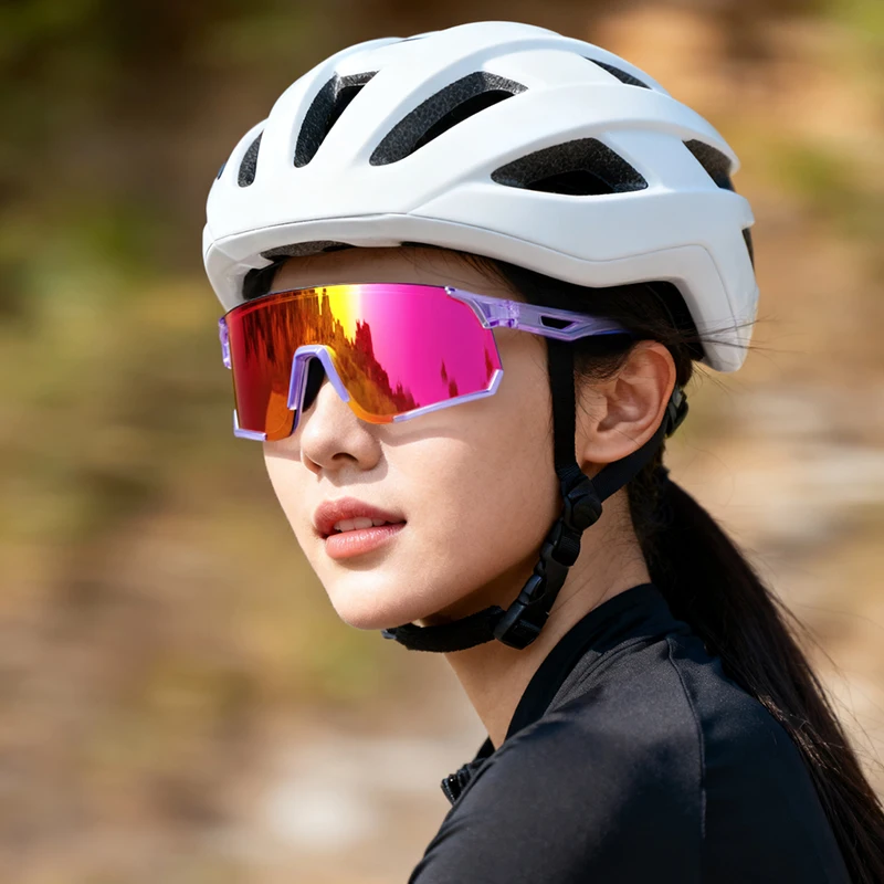 Outdoor sports photochromic bicycle sunglasses, women's hiking and mountaineering dual-use goggles, windproof and sand resistant