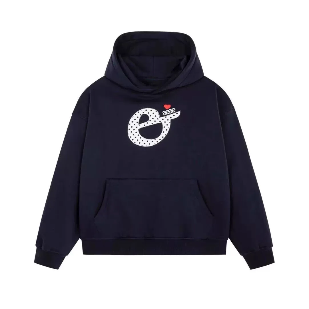 Fce Lined Hoodie Sweatirt with Letter Print Heart Print Loose Fit Women's Faion Winter Casual Comfortable Top