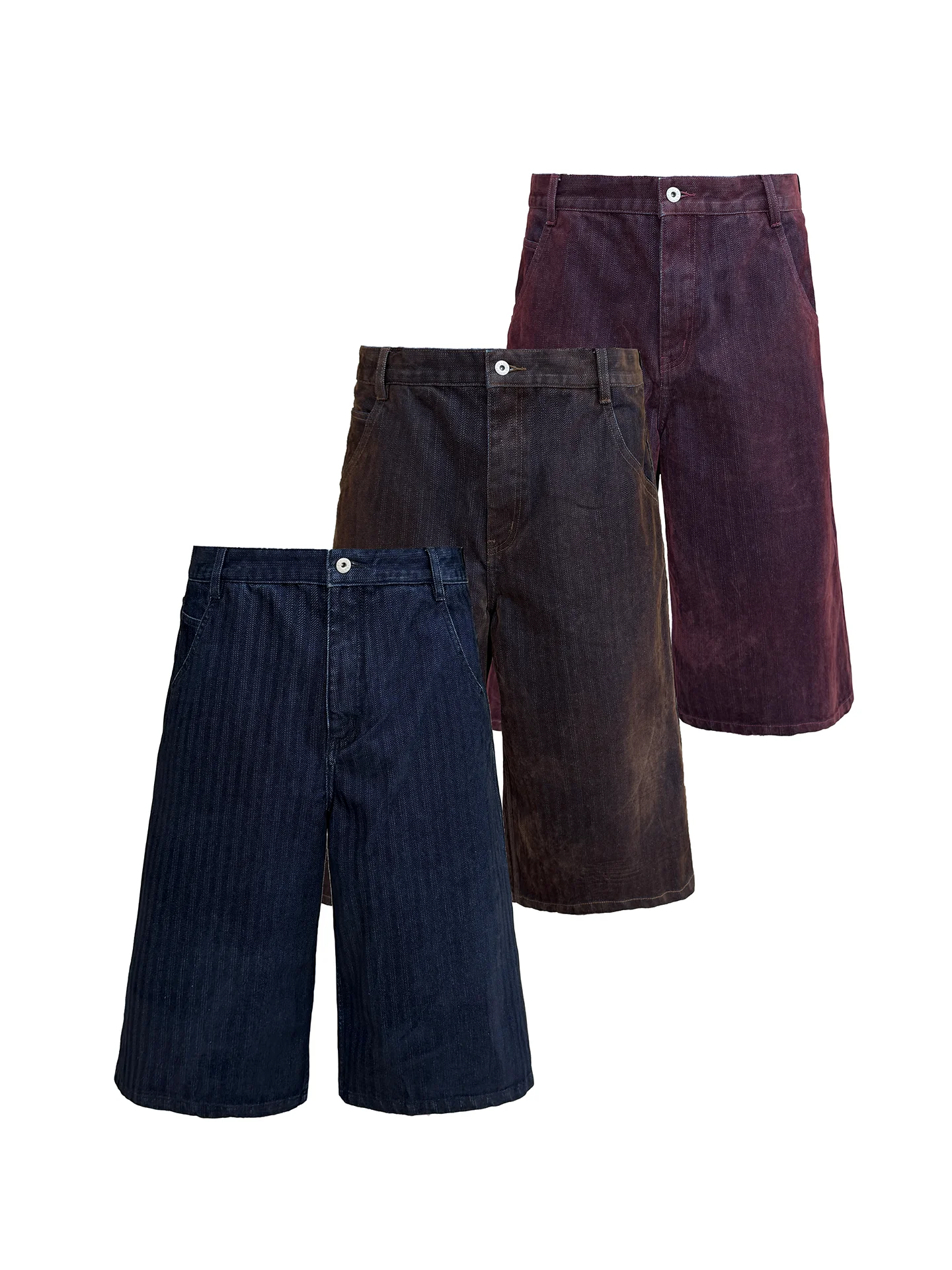 JCAESAR Vintage Plaid Corduroy Capri Pants Natural Washed Wear Resistant Loose Fit Cotton Shorts for Men Summer Collection