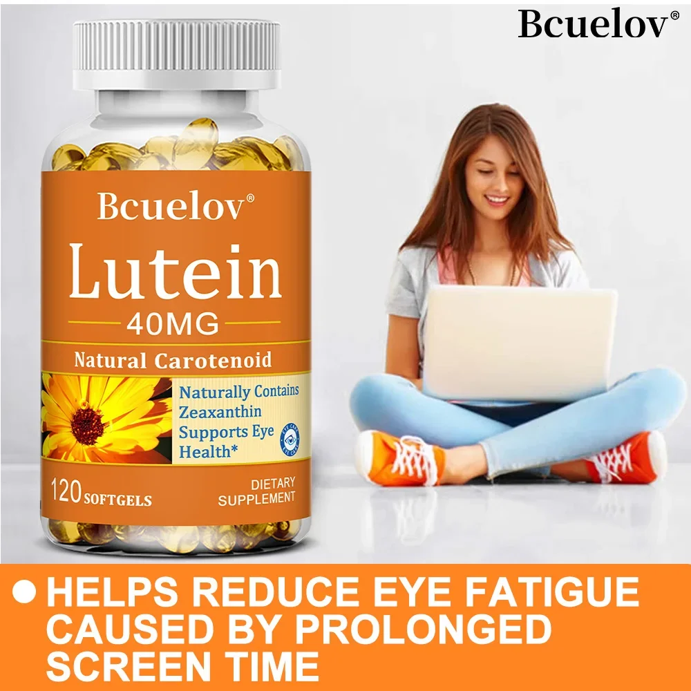 Natural Lutein 40 Mg, Antioxidant, Eye Health Supplement, Improves Dry Eyes, Promotes Vision and Eye Health, Non-GMO