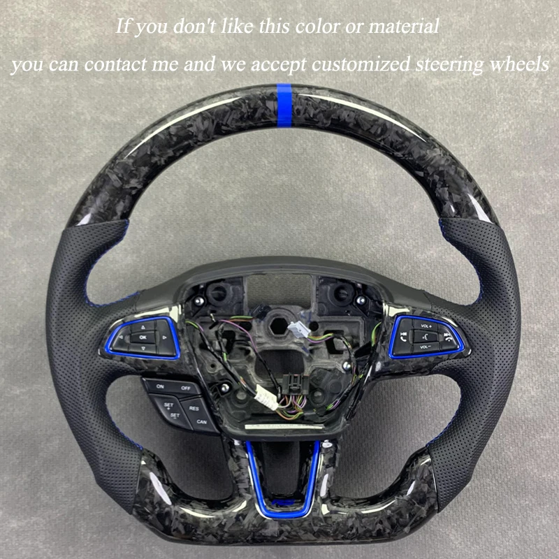 Customization For Ford 2015 2016 2017 2018 Focus Mk3 Steering Wheel Carbon Fiber