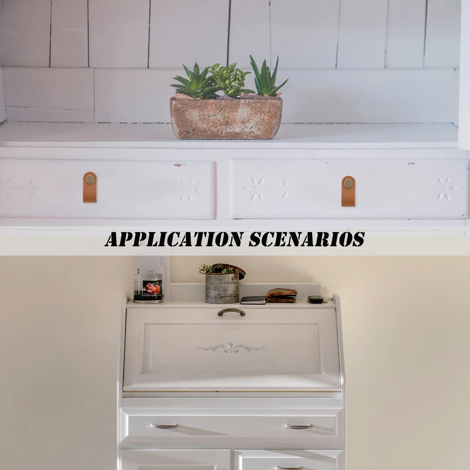 

6pcs Cabinet Handle Pu Soft Anti- -Resistant Drawer Pulls For Kitchen Bathroom Wardrobe Furniture Replacement