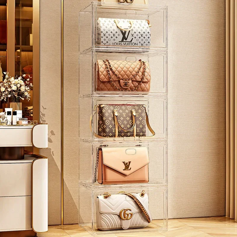

Hard box magnetic suction front open storage transparent acrylic storage box thick large shoe cabinet shoe box organizer box