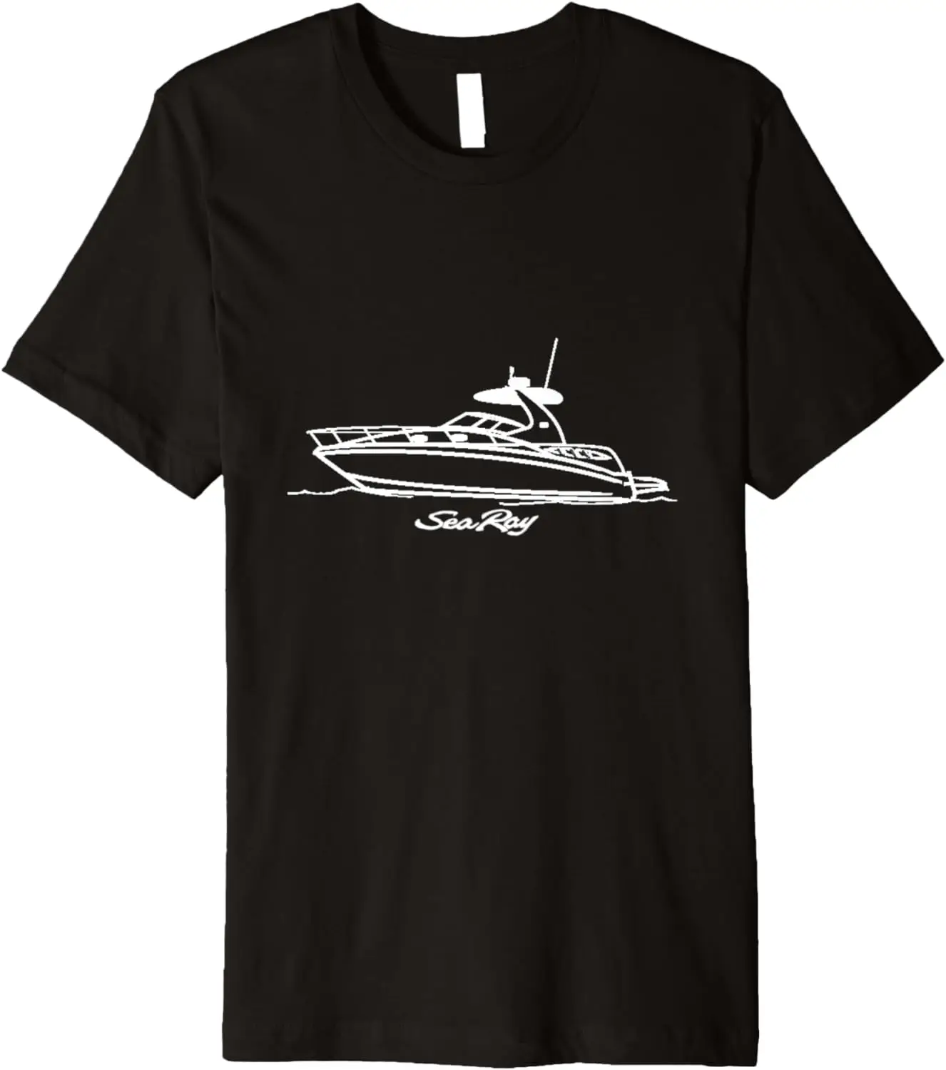 

Sea Ray 320 Line Drawing White Printed On Front Premium T-Shirt