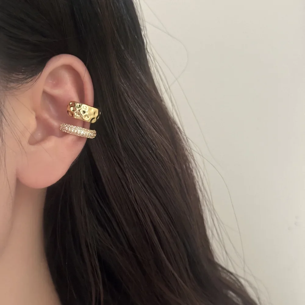 Cubic Zirconia Gold Silver Color Plated Single Ear Clip Earring for Women No Piercing Personalized Party Jewelry Cuff Earring image 2