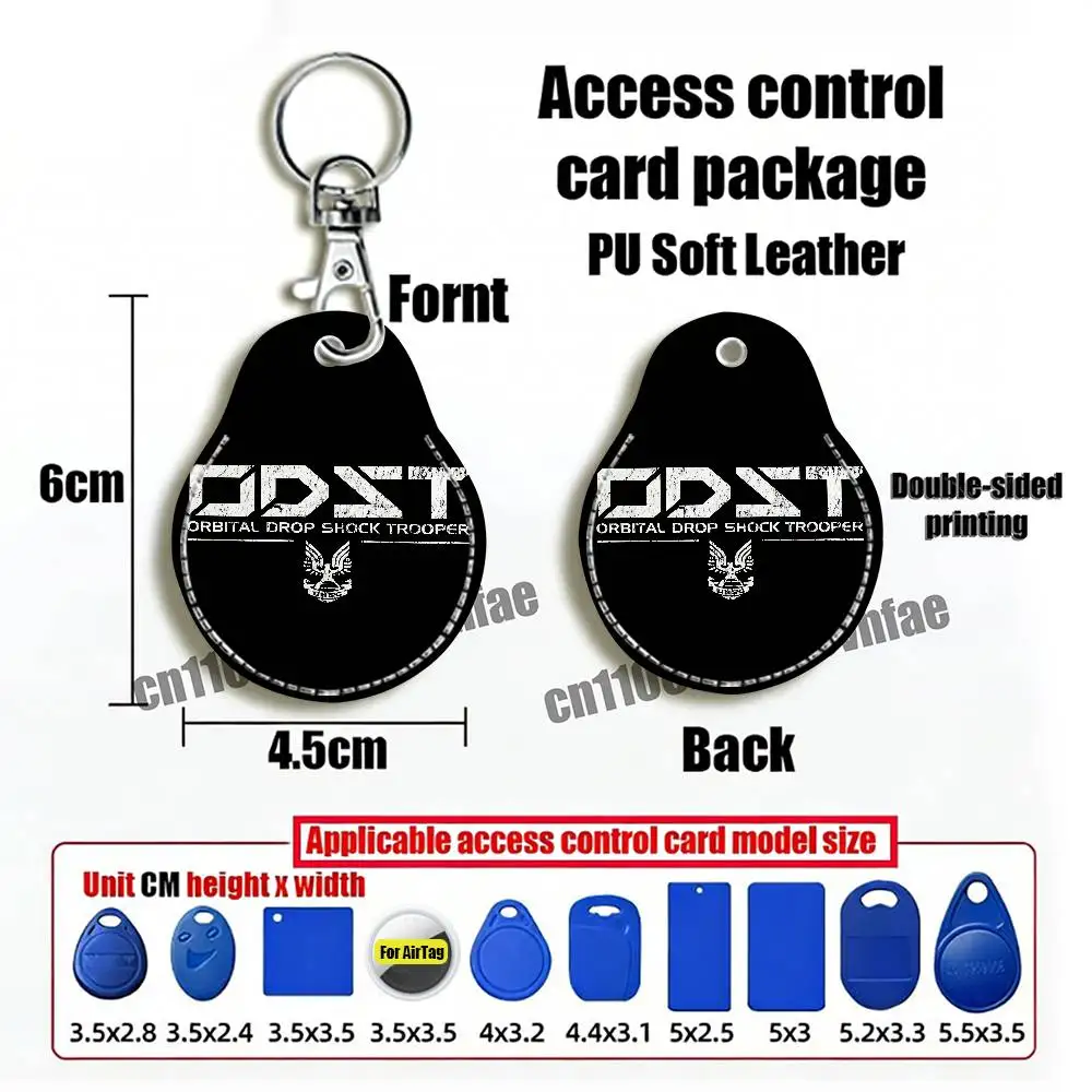 For Dimike Orbital Drop Shock Troopers ODST Flag For AirTag Card Holder Cover ID Clips Credit Bank Access Electric Car Keychain